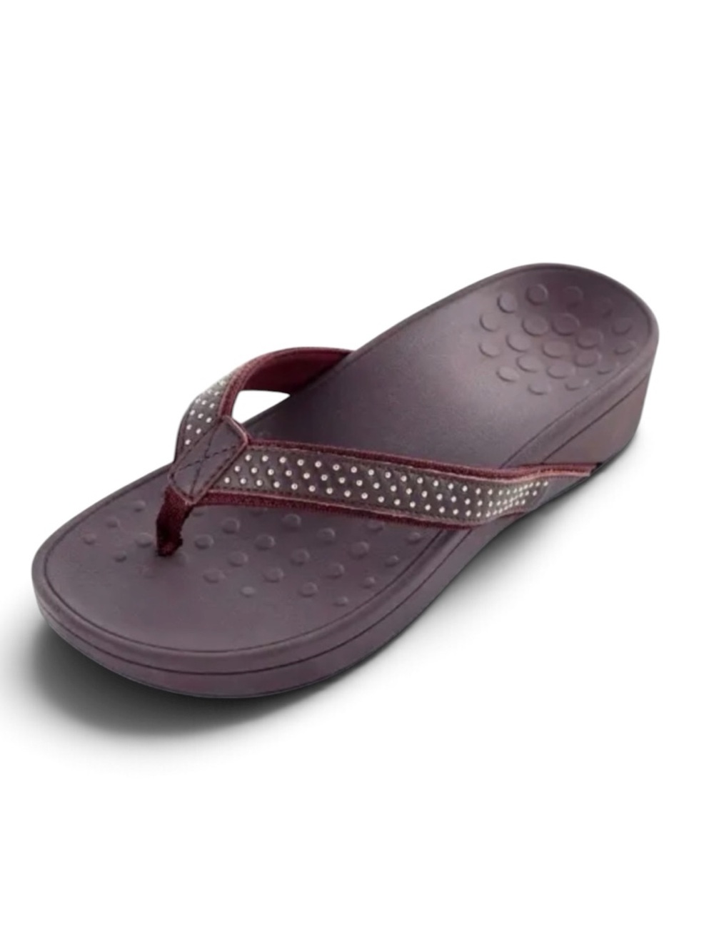 Vionic Kehoe Studded Merlot Platform Sandals - Size 10W